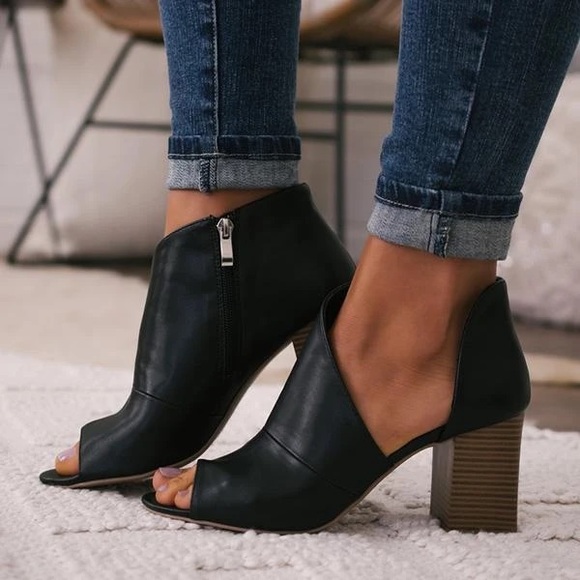 Jolimall Shoes - Jolimall Mid Heel Peep Toe Heels
